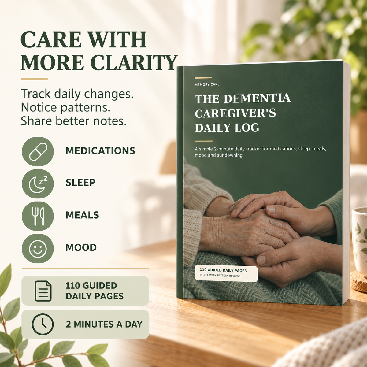 Dementia Caregiver Companion -Care Log & Journal