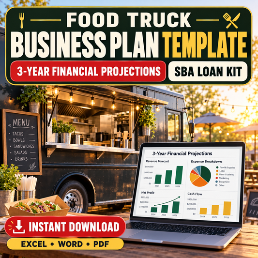 Food Truck Business Startup Kit - Business Plan & Financial Projections